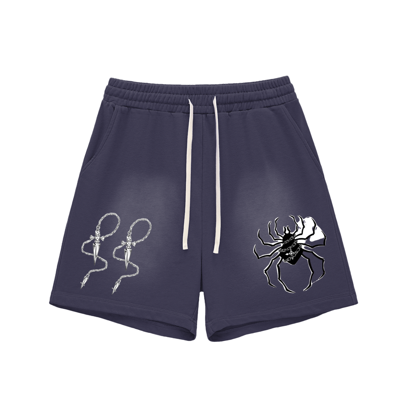 Sun Fade Raw Edge Cotton Shorts