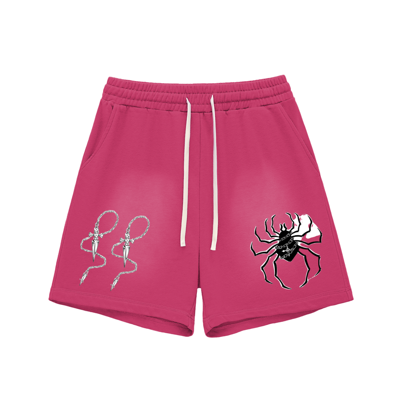 Sun Fade Raw Edge Cotton Shorts