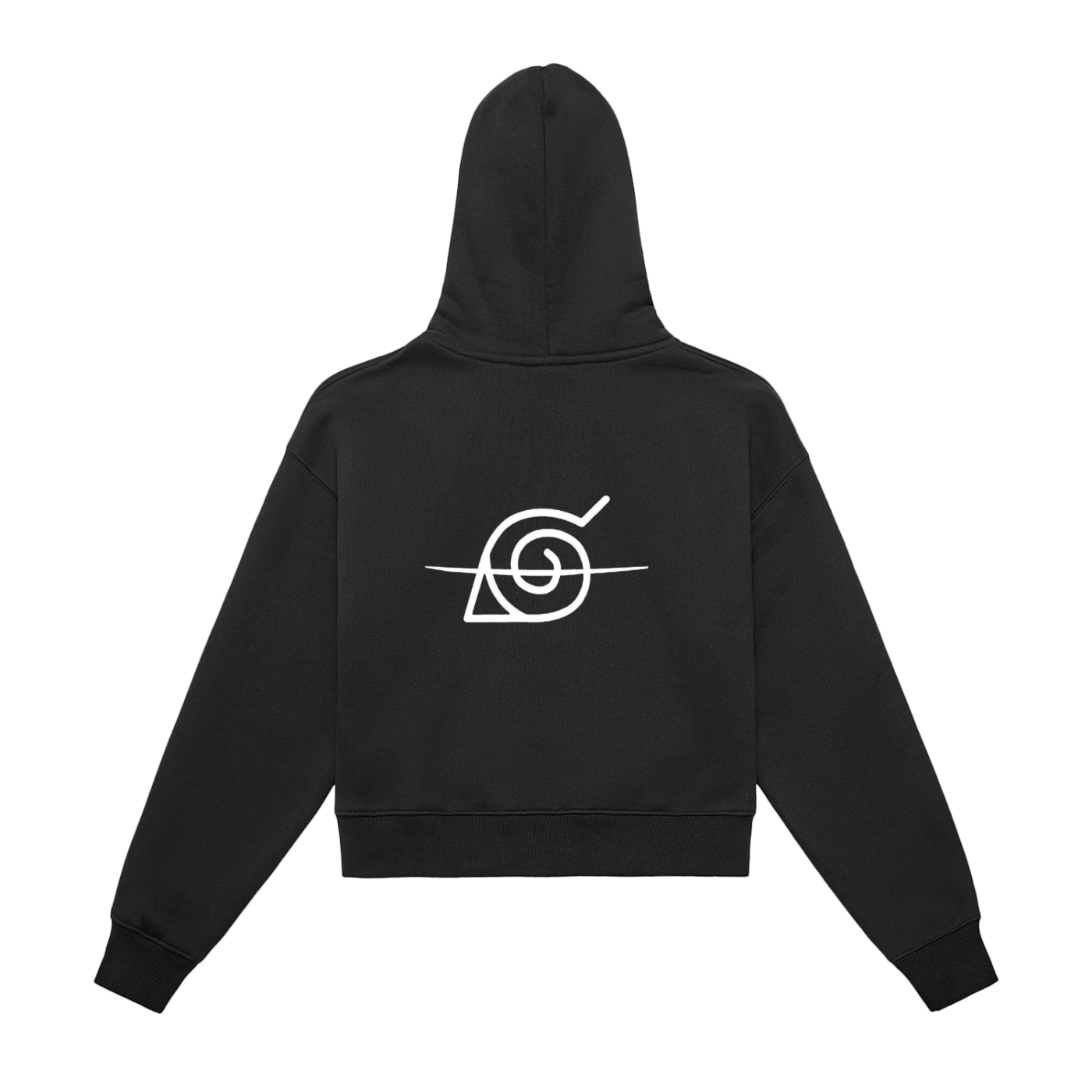 Fleeced Zip-Up Cropped Hoodie