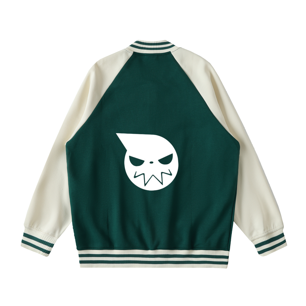 Two Tone Raglan Sleeve Varsity Jacket