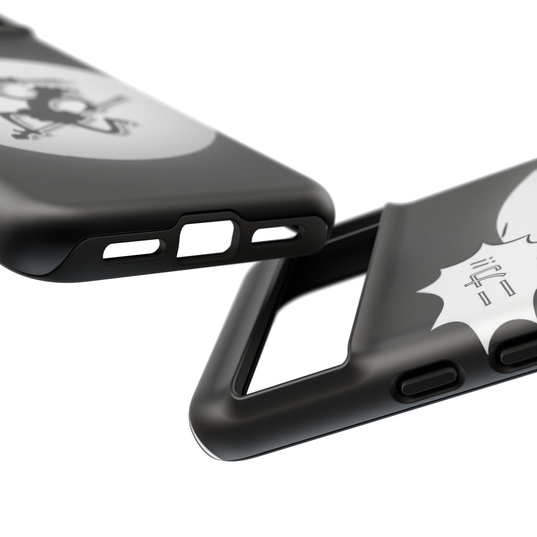 Black Cat Phone Case with Moon and Japanese Text, Tough Phone Case for Cat Lovers, Unique Gift for Birthdays, Halloween, and Everyday Use
