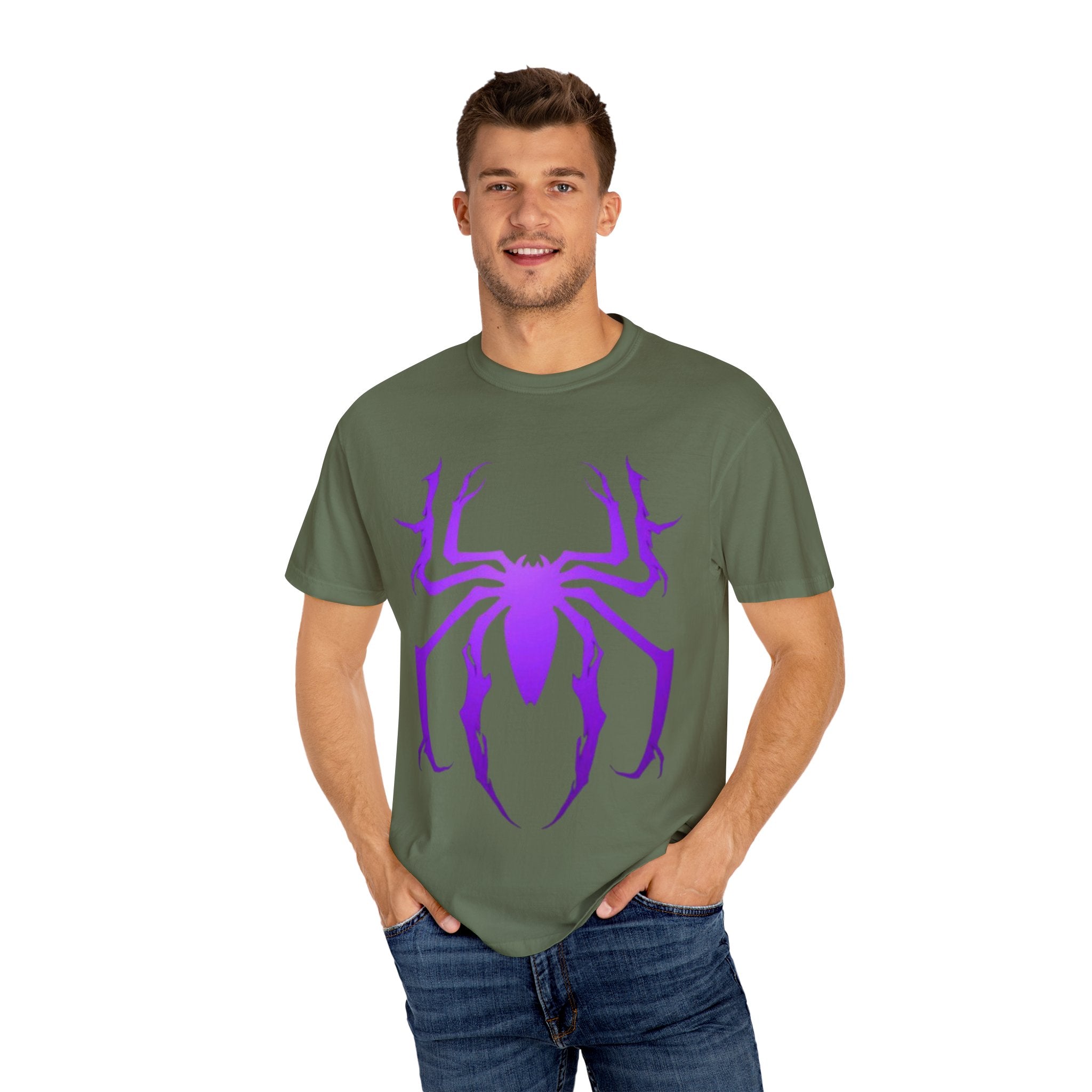 Purple Spider Graphic Unisex T-Shirt, Cool Cotton Tee, Casual Wear, Halloween Apparel, Graphic Shirt for Teens