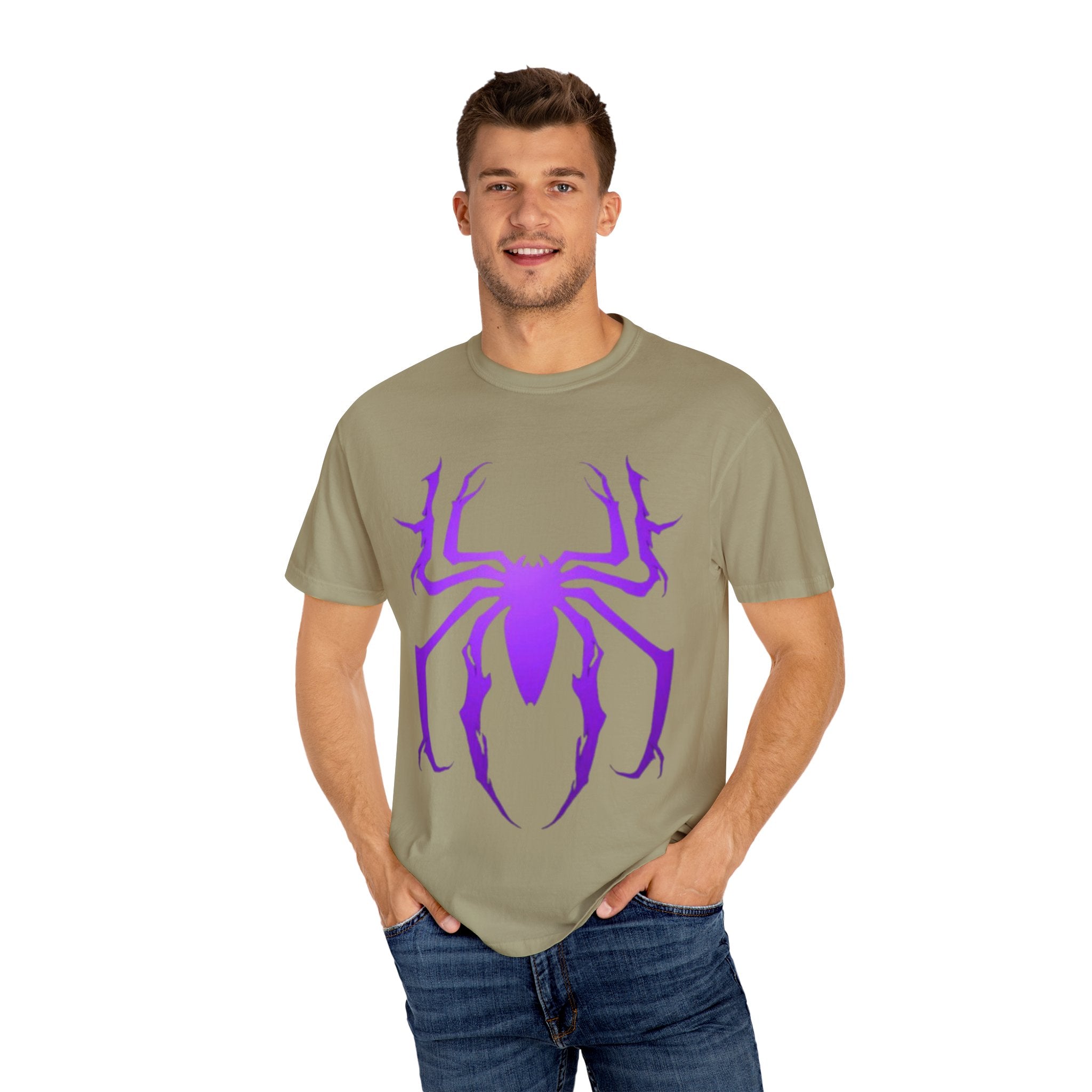 Purple Spider Graphic Unisex T-Shirt, Cool Cotton Tee, Casual Wear, Halloween Apparel, Graphic Shirt for Teens