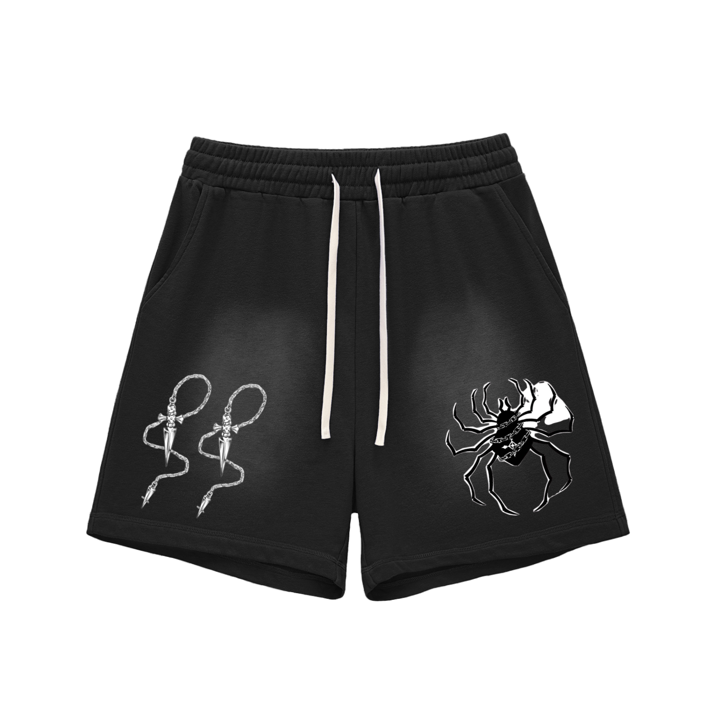 Sun Fade Raw Edge Cotton Shorts