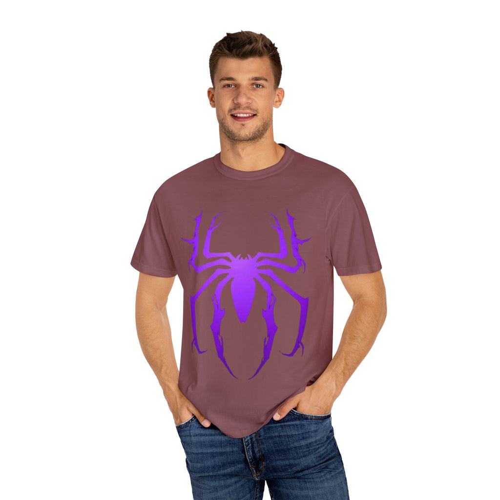 Purple Spider Graphic Unisex T-Shirt, Cool Cotton Tee, Casual Wear, Halloween Apparel, Graphic Shirt for Teens