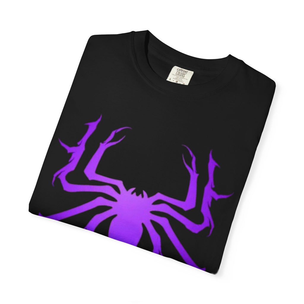 Purple Spider Graphic Unisex T-Shirt, Cool Cotton Tee, Casual Wear, Halloween Apparel, Graphic Shirt for Teens