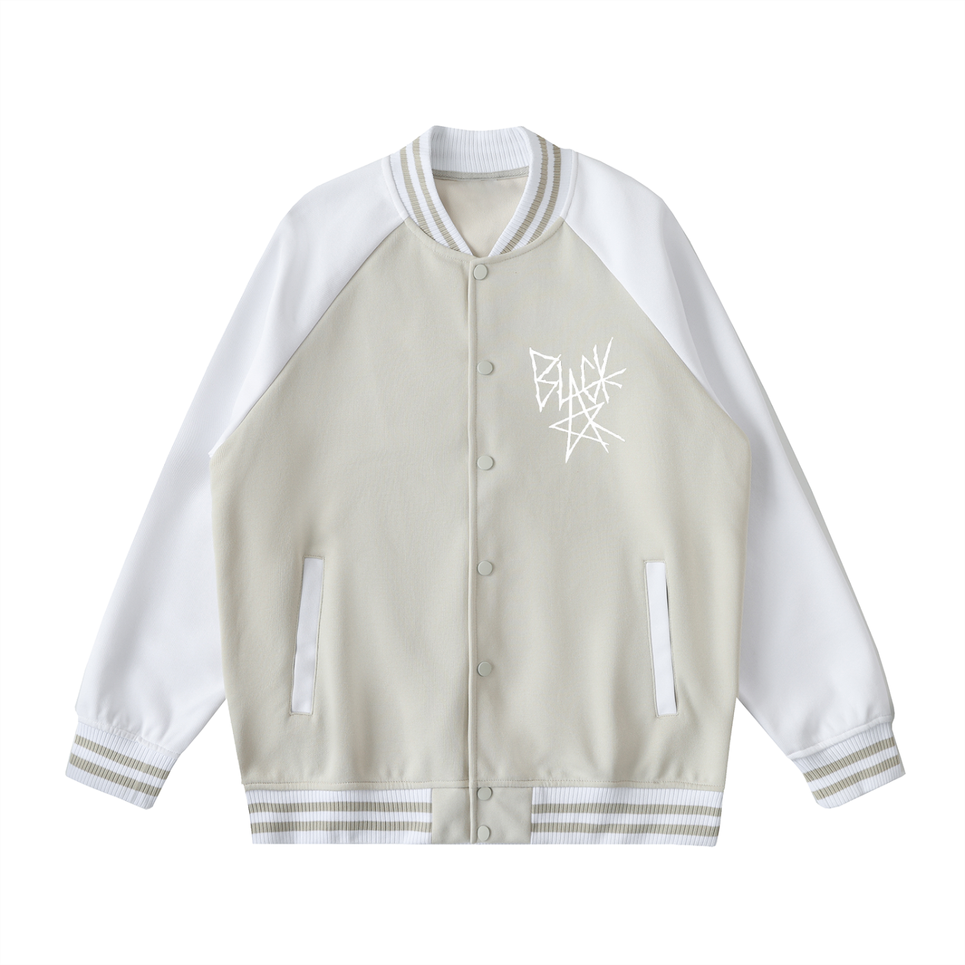 Two Tone Raglan Sleeve Varsity Jacket