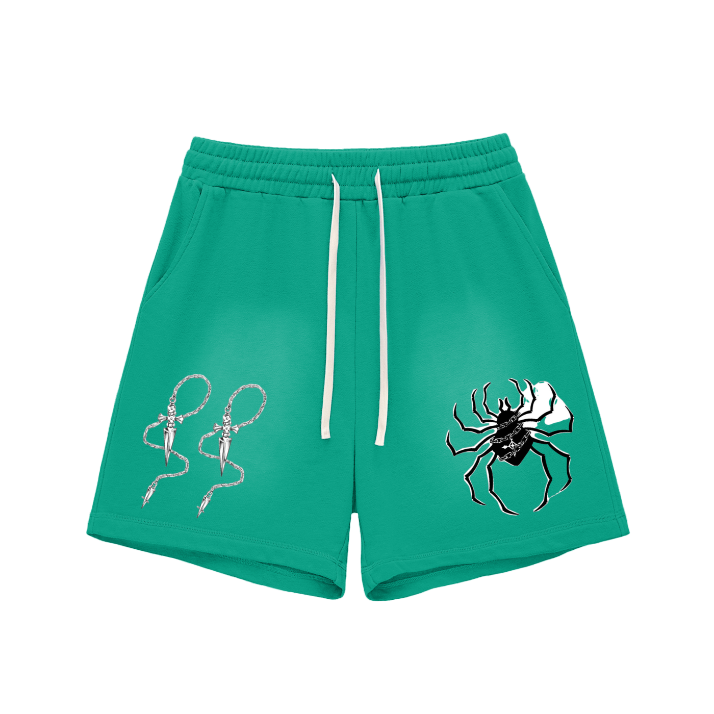 Sun Fade Raw Edge Cotton Shorts