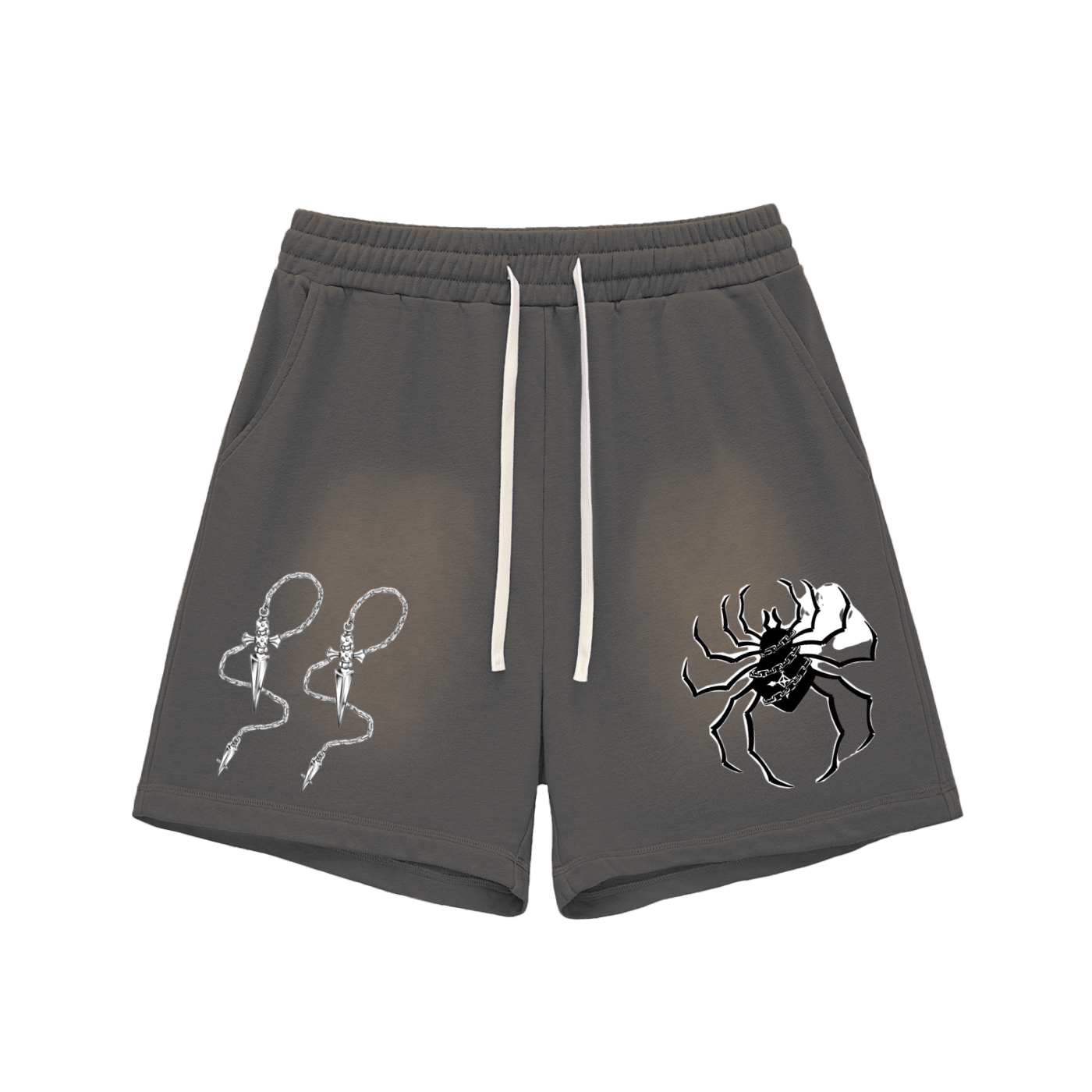 Sun Fade Raw Edge Cotton Shorts